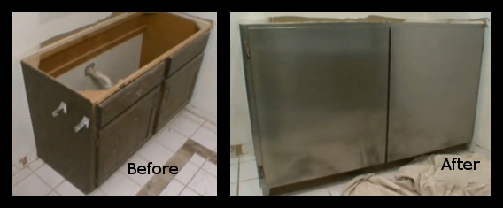 Covering Cabinets With Stainless Steel Peel and Stick Paper
